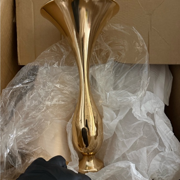 Elegant Gold Vase with Cream and Orange Flowers
Includes 11 vases - Picture 3 of 5